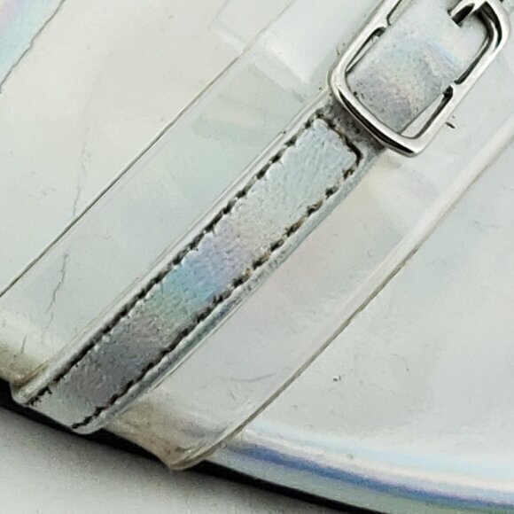 VTG Y2K Clear/Holographic Silver Lucite Slip-On Sandals No Boundaries 8.5 - Picture 12 of 12